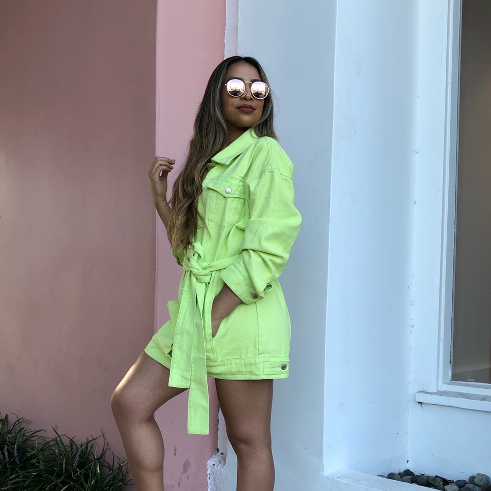 Neon oversized denim dress